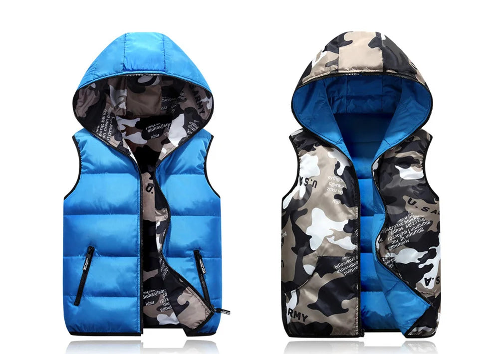 Gilet Da Uomo Invernale Senza Maniche Imbottito In Cotone Caldo Double Wear Abbigliamento Da Esterno Autunnale