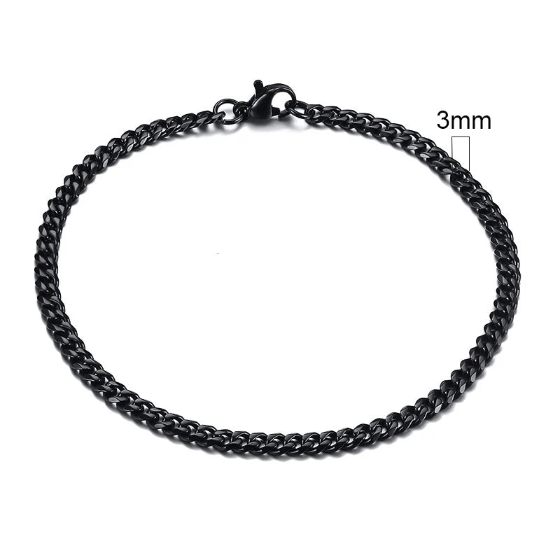 Bracciale Uomo Miami Curb Catena Grossa 3 A 11 Mm In Acciaio Inossidabile Cinturino Cubano Punk Classico