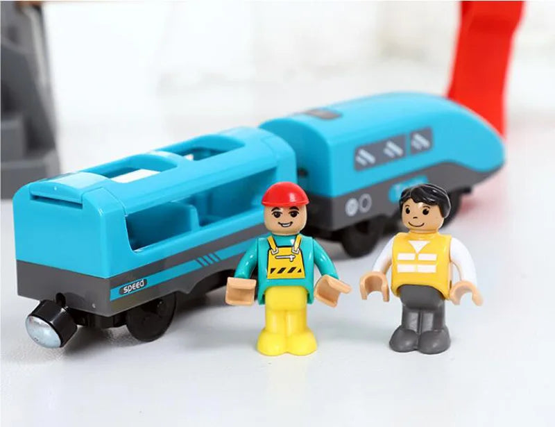 Set Trenini Elettrici Per Ferrovia In Legno Pista Del Treno Regalo Di Natale Per Bambini