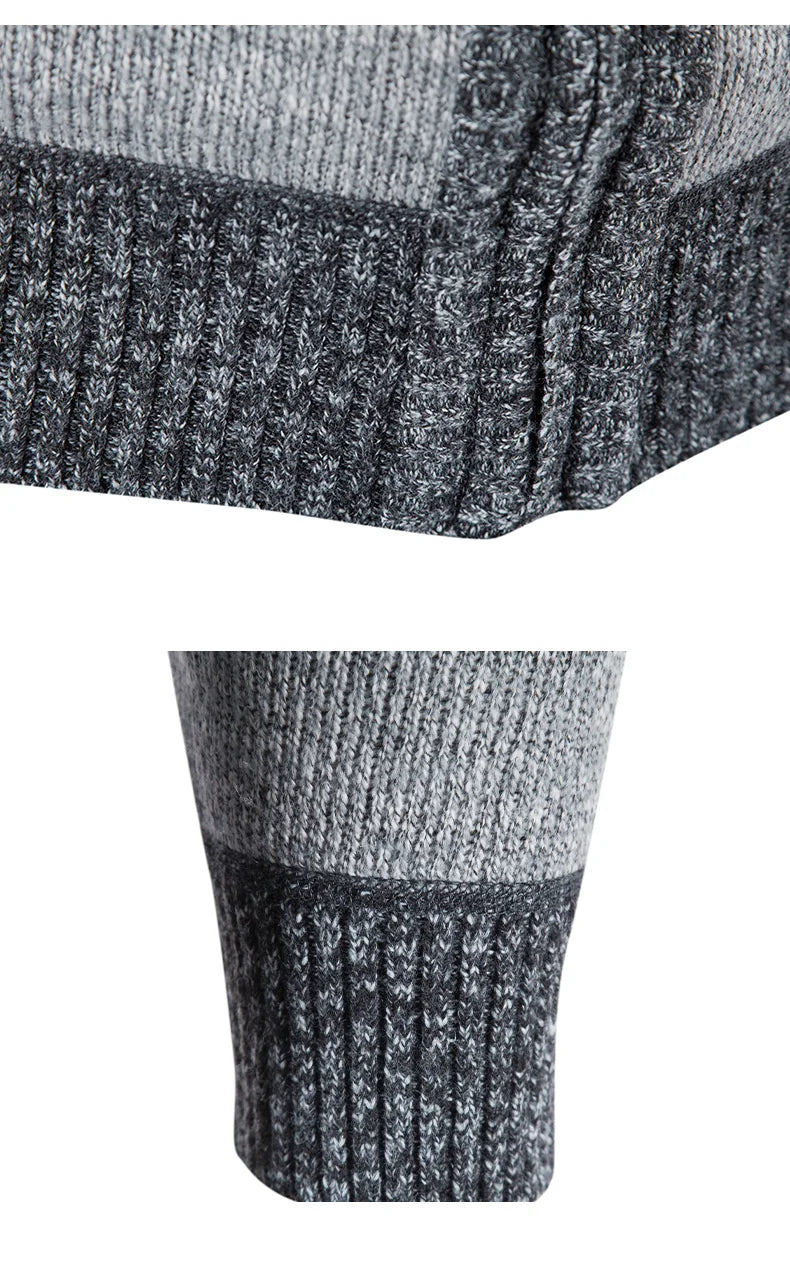 Nuovo Cardigan Patchwork Da Uomo Slim Fit Con Collo Coreano Caldo E Lavorato A Maglia Giacca Invernale