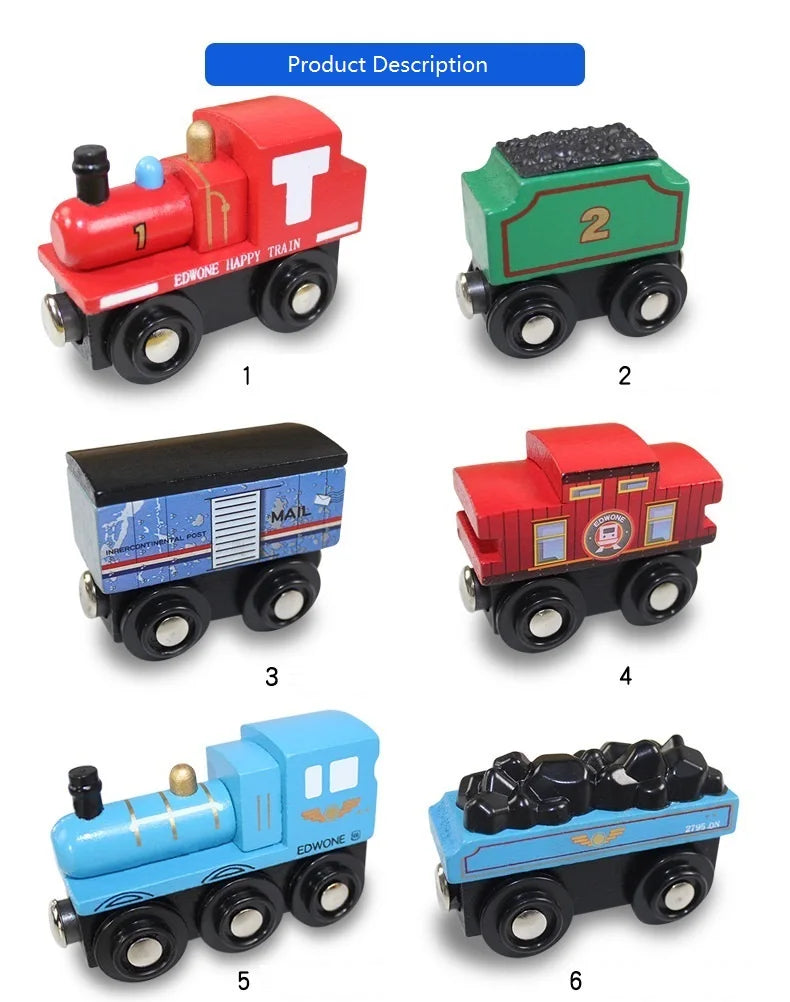 Treno Magnetico in Legno per Bambini Locomotiva con Binari Giochi Educativi Regalo di Compleanno