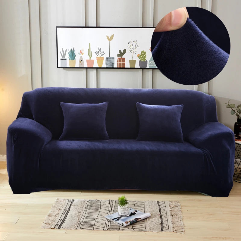 Copridivano In Tessuto Peluche Grigio Solido Protezione Mobili Antipolvere Antiscivolo Spesso In Velluto