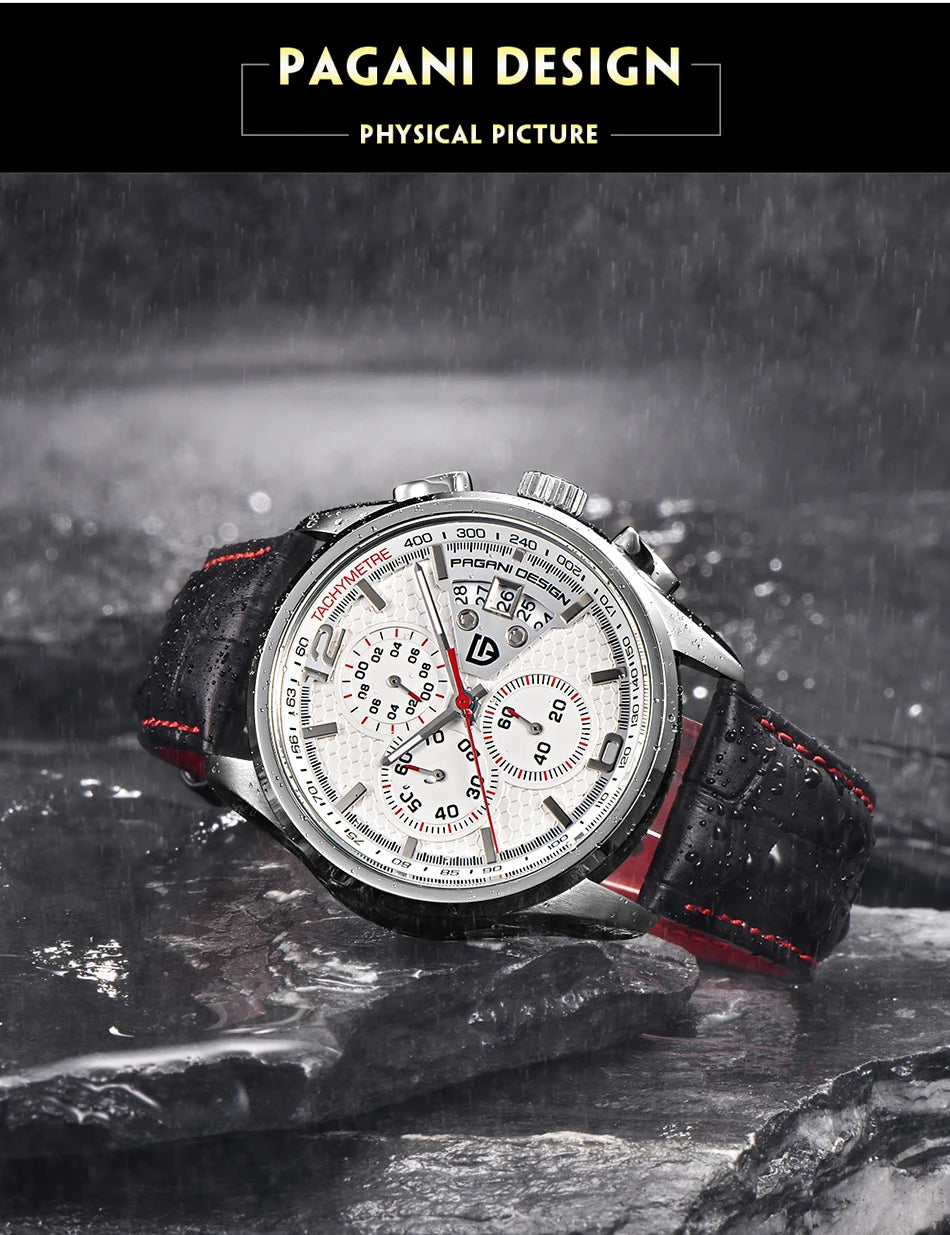 Orologio Da Uomo Pagani Design Cronografo Lusso Sport Quarzo Resistente All Acqua 30m Modello PD 3306