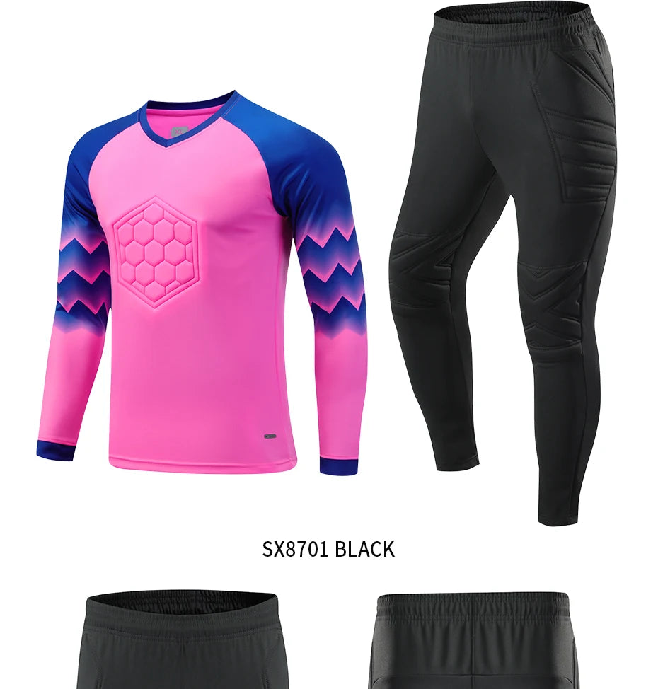 Nuova Uniforme Da Calcio Allenamento Uomo Portiere Maglia Da Calcio Per Bambini Set Pantaloni Protettivi In Poliestere