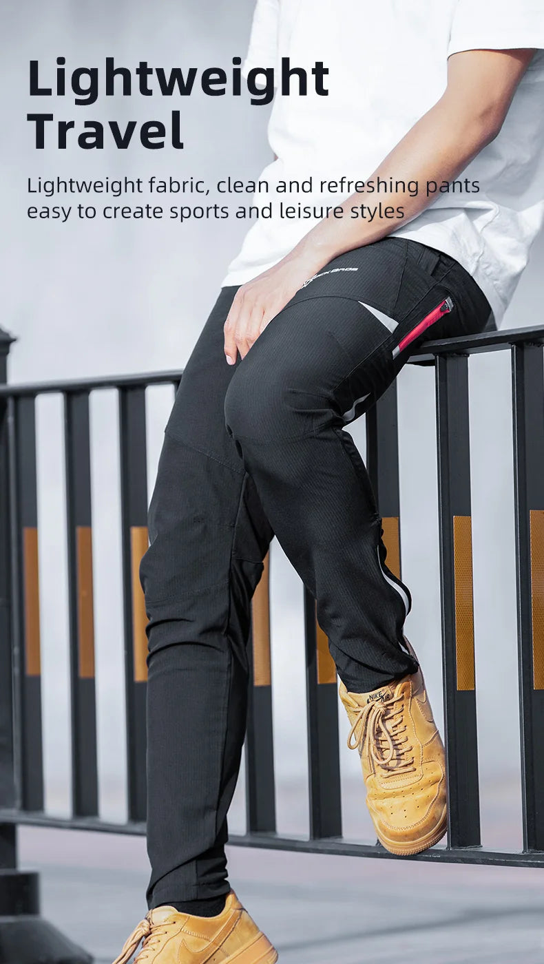 Rockbros Pantaloni Da Ciclismo Leggeri E Comodi Uomo Donna Primavera Estate Traspiranti Alta Elasticità Riflettenti