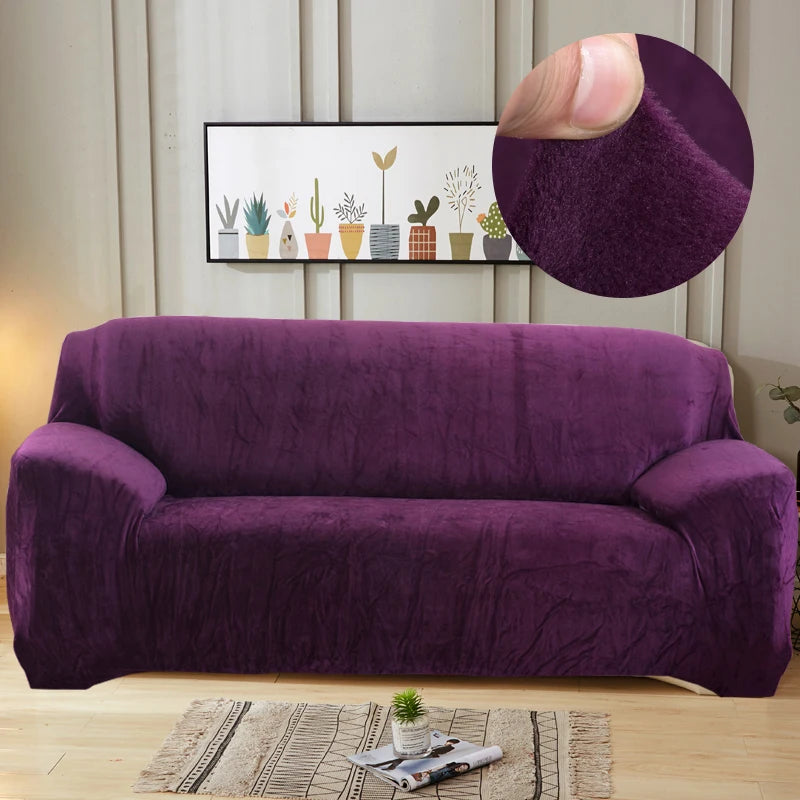 Copridivano In Tessuto Peluche Grigio Solido Protezione Mobili Antipolvere Antiscivolo Spesso In Velluto