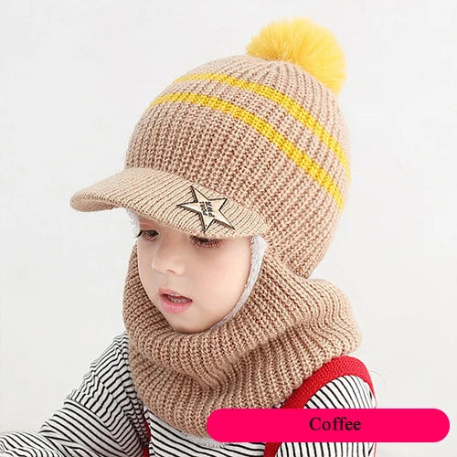 Cappellino Passamontagna Invernale Per Neonati E Bambini Con Fodera In Pile E Orecchie Da Gatto HT073