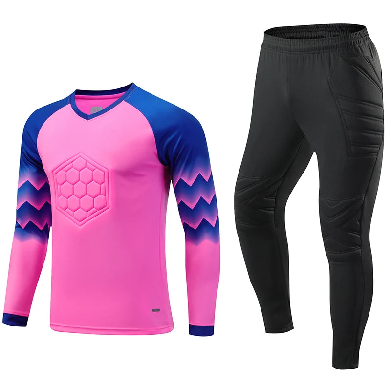 Nuova Uniforme Da Calcio Allenamento Uomo Portiere Maglia Da Calcio Per Bambini Set Pantaloni Protettivi In Poliestere