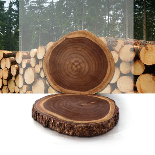 Tagliere In Acacia Con Bordo Vivo E Corteccia Naturale Irregolare Per Cucina E Formaggi