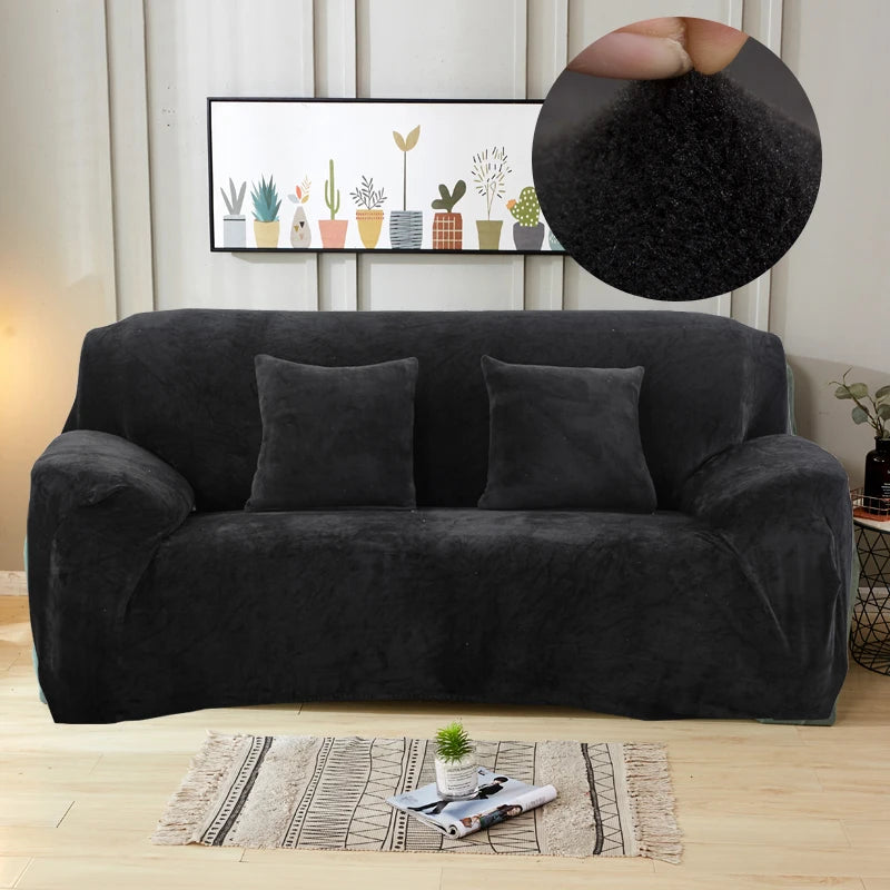 Copridivano In Tessuto Peluche Grigio Solido Protezione Mobili Antipolvere Antiscivolo Spesso In Velluto