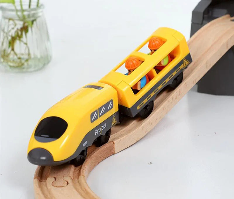 Set Trenini Elettrici Per Ferrovia In Legno Pista Del Treno Regalo Di Natale Per Bambini