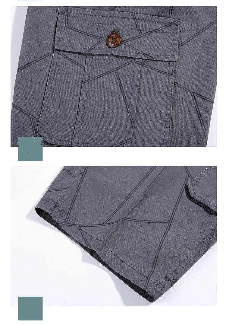 Pantaloncini Cargo Uomo Plus Size 6XL Lunghezza Al Ginocchio Cotone Elasticizzato Tasche Militari Bermuda Capri