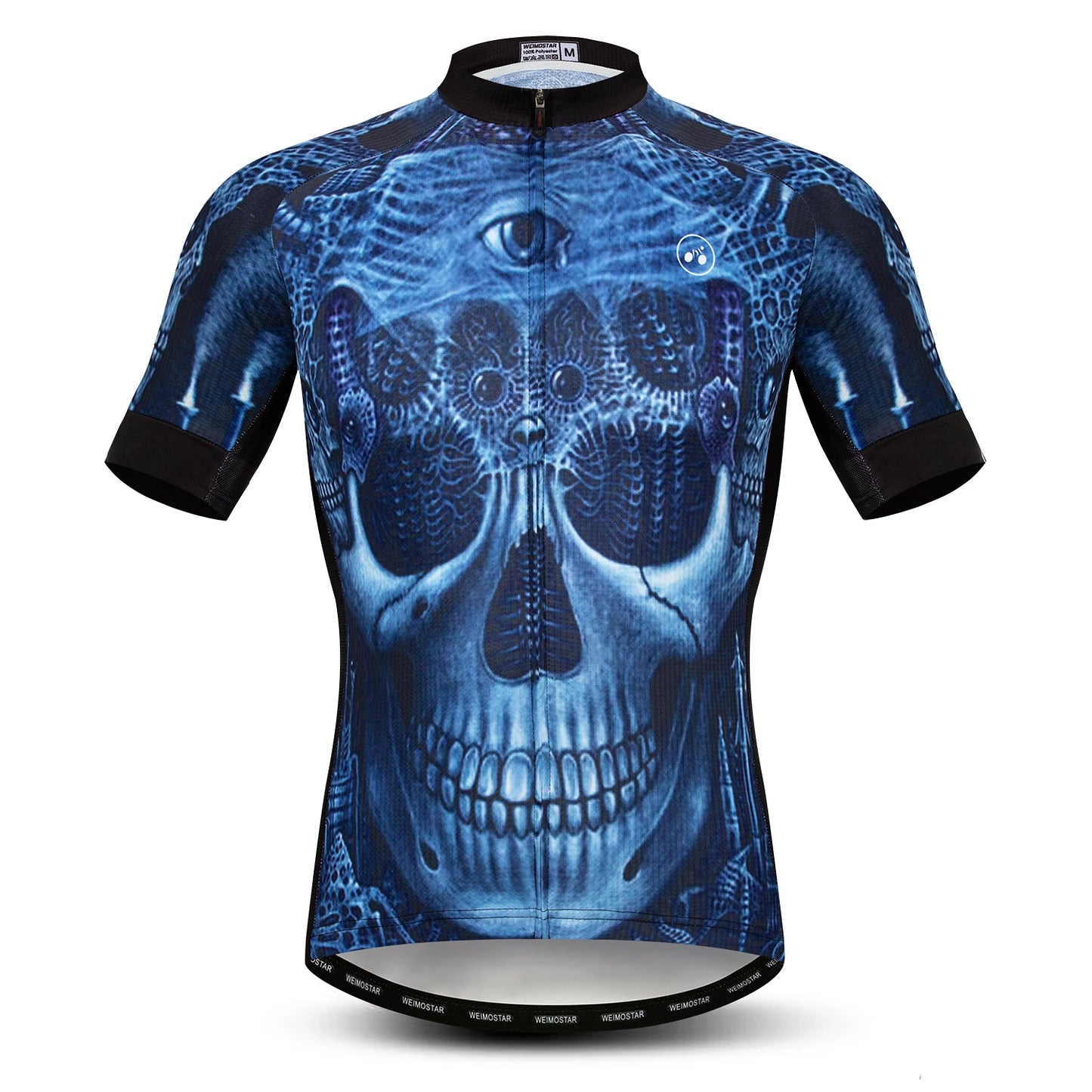 Jersey Da Ciclismo Uomo Skull Traspirante Estate Quick Dry Anti Sudore Riflettente Con Tasche MTB