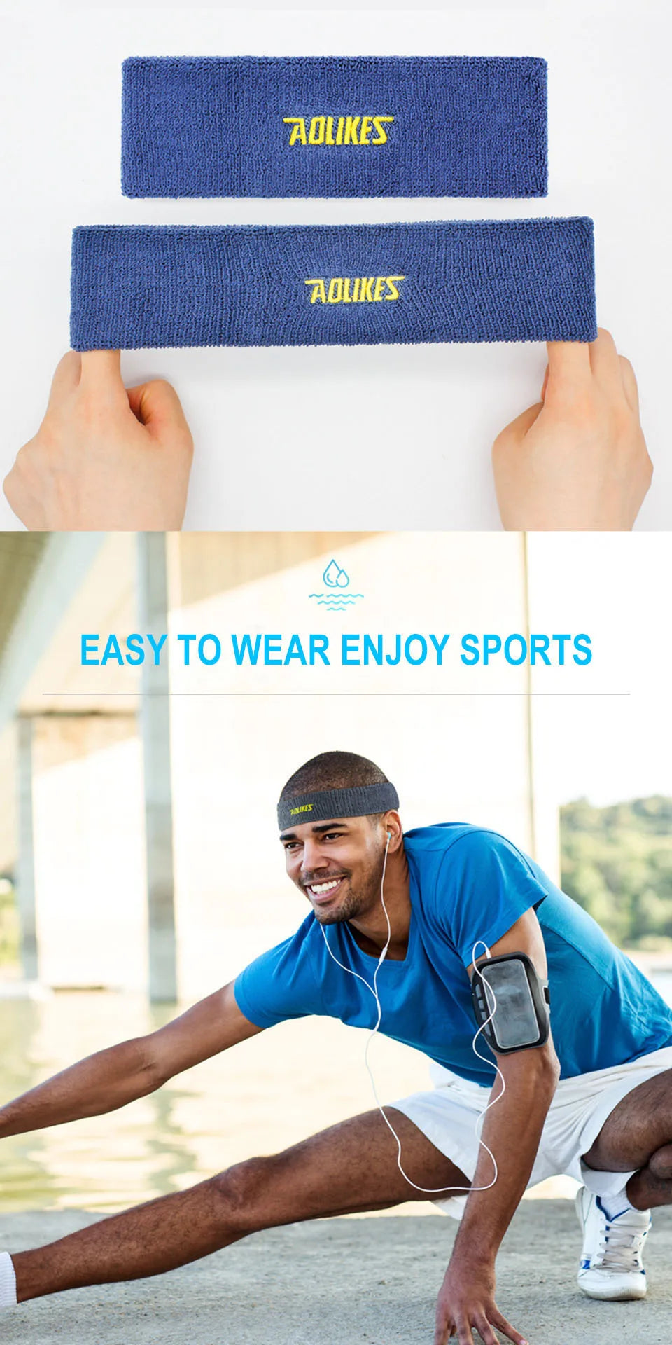 Fascia Sudore In Cotone Alta Qualità Unisex Per Yoga Tennis Pallavolo Fronte Asciutta Comfort Duraturo
