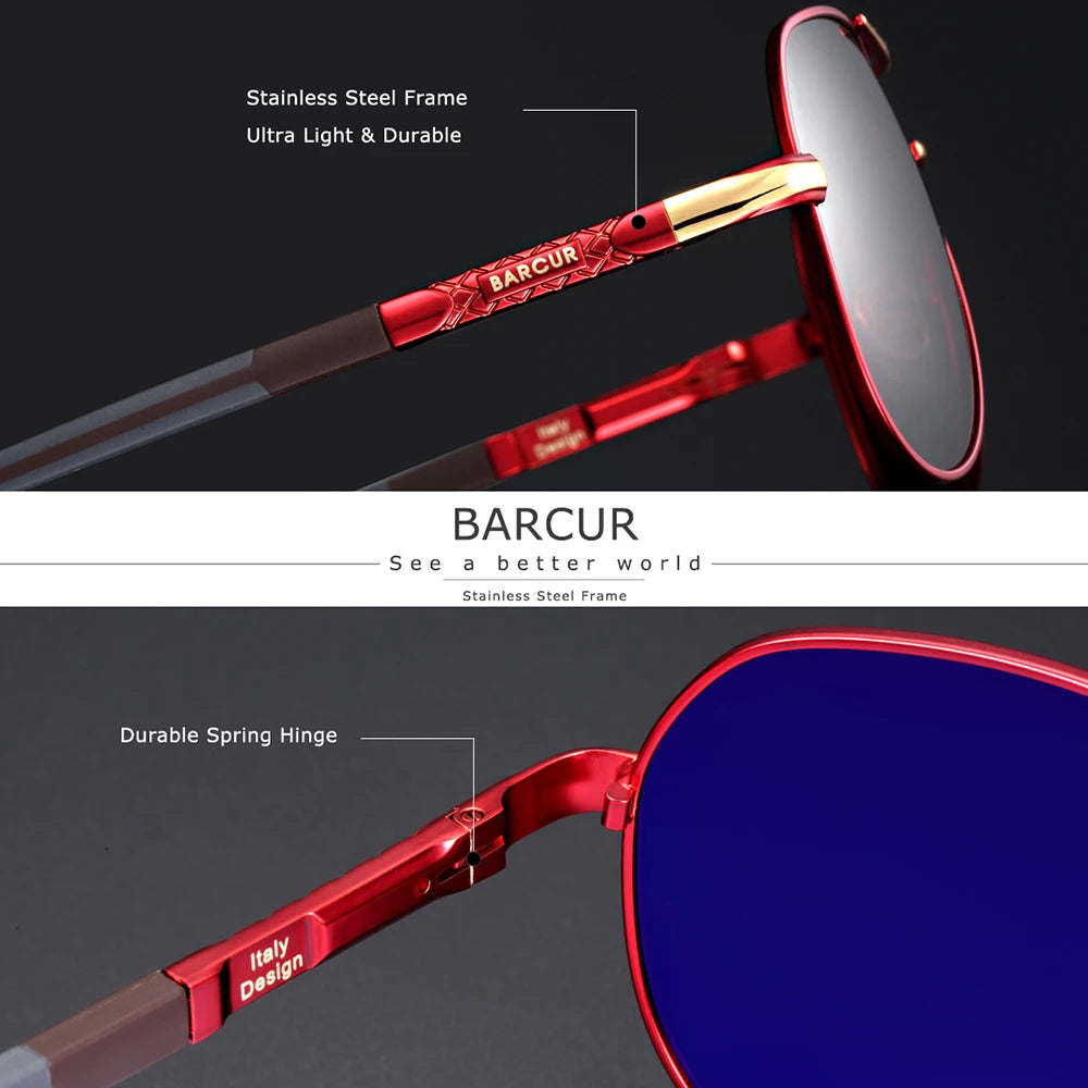 Occhiali Da Sole BARCUR Polarizzati UV400 In Alluminio Vintage Per Uomo E Donna Guidatori Eleganti