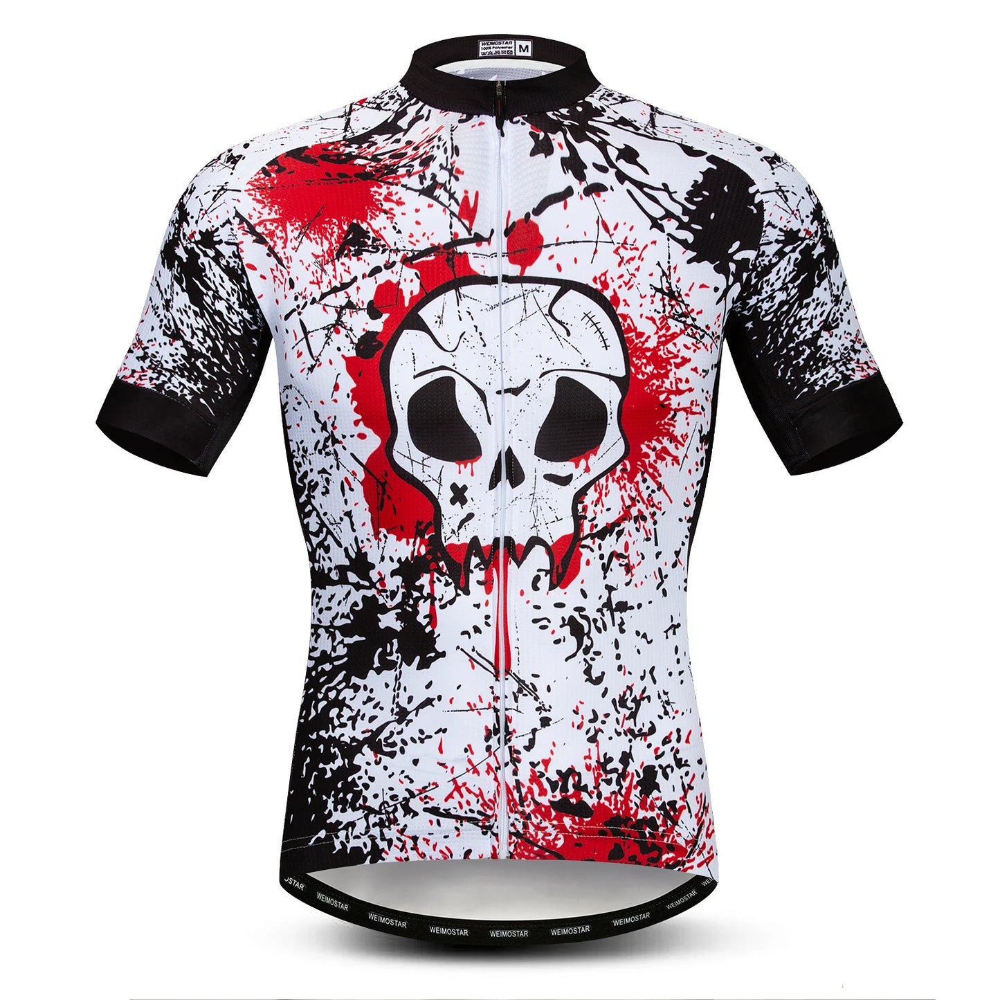 Jersey Da Ciclismo Uomo Skull Traspirante Estate Quick Dry Anti Sudore Riflettente Con Tasche MTB