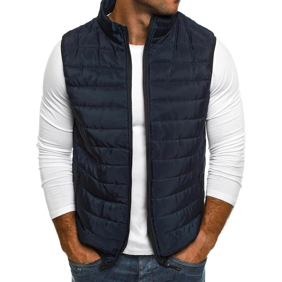 Gilet Senza Maniche Da Uomo Imbottito In Cotone Colletto Alla Coreana Inverno Moda 5XL
