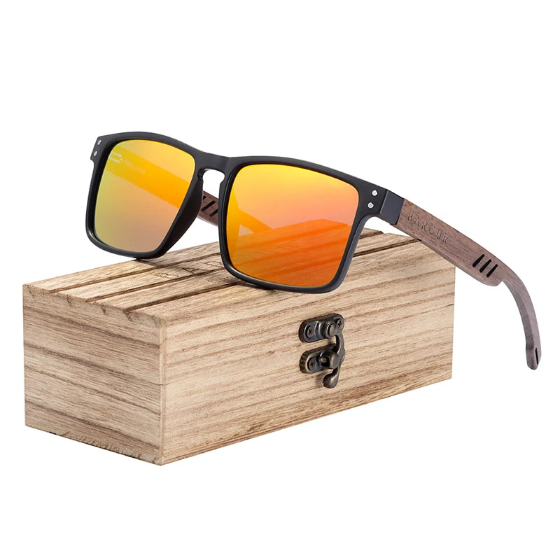Barcur Occhiali Da Sole In Legno Naturale Polarizzati UV400 Per Uomo Lusso Design Originale Elegante