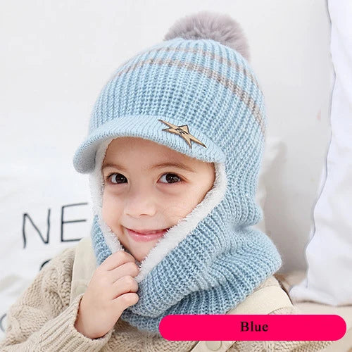 Cappellino Passamontagna Invernale Per Neonati E Bambini Con Fodera In Pile E Orecchie Da Gatto HT073