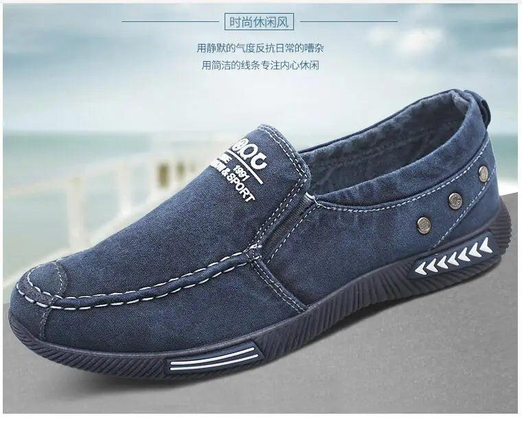 Scarpe Da Uomo In Tela Estiva Traspiranti Slip On Basse Leggere Casuali Mocassini Sneakers