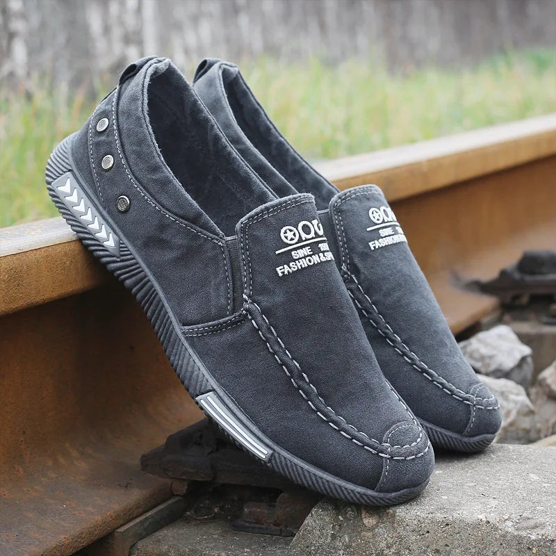 Scarpe Da Uomo In Tela Estiva Traspiranti Slip On Basse Leggere Casuali Mocassini Sneakers