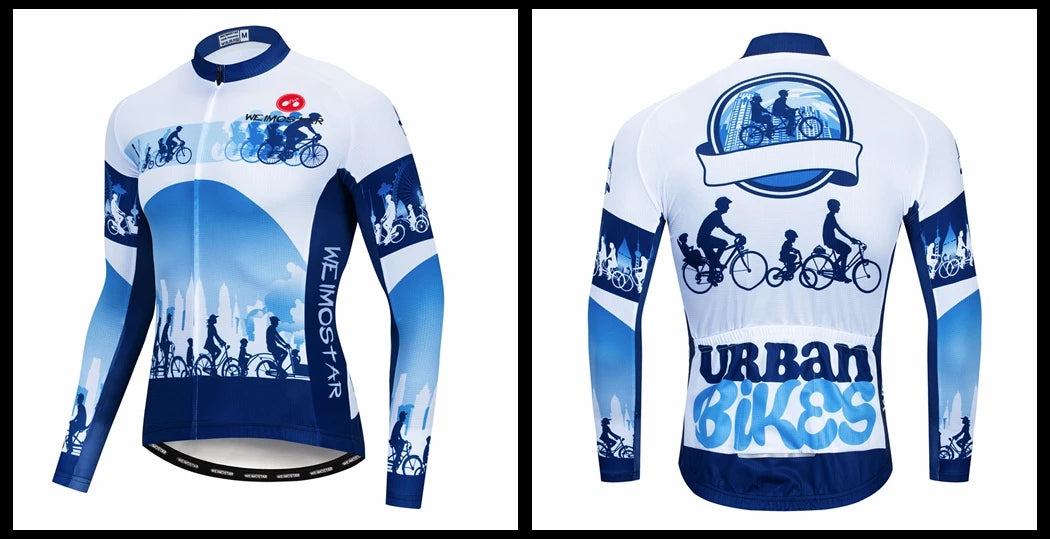 Weimostar Maglia Ciclismo Uomo Manica Lunga Autunno MTB Strada Traspirante Con Tasche Abbigliamento Per Bicicletta