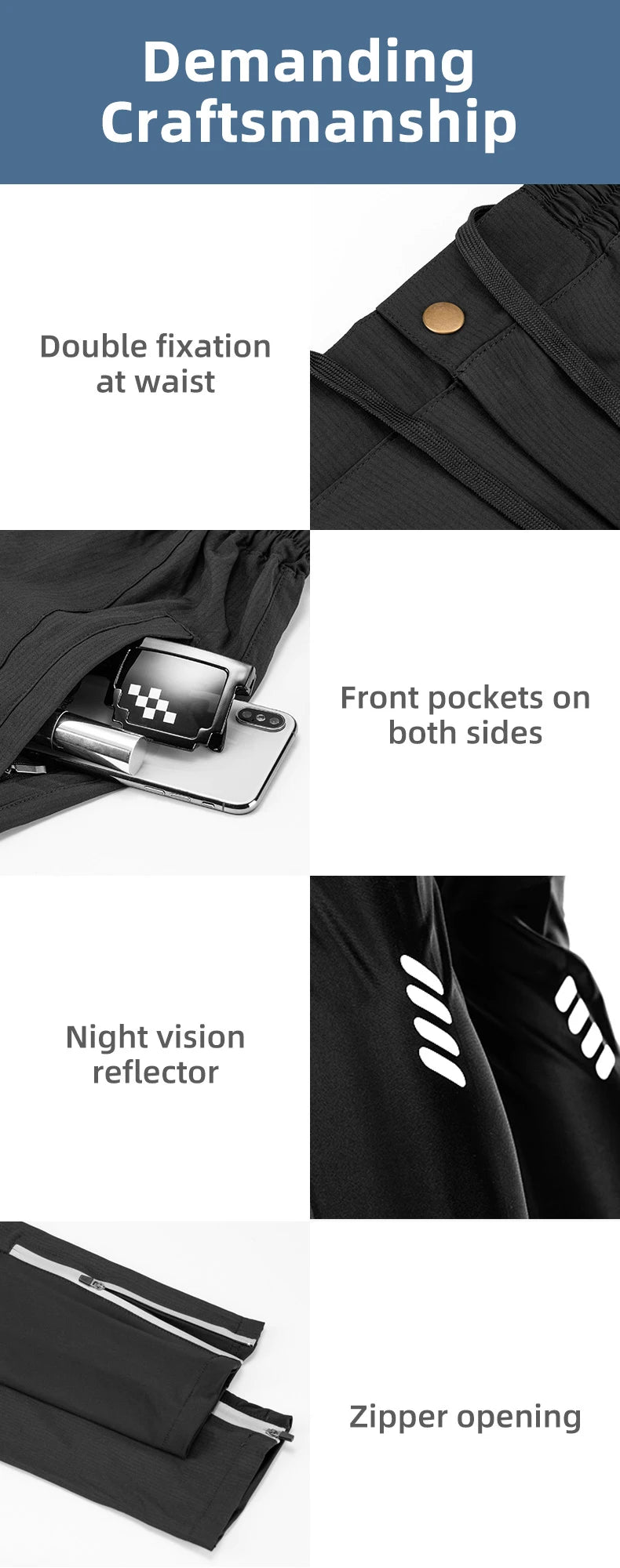 Rockbros Pantaloni Da Ciclismo Leggeri E Comodi Uomo Donna Primavera Estate Traspiranti Alta Elasticità Riflettenti