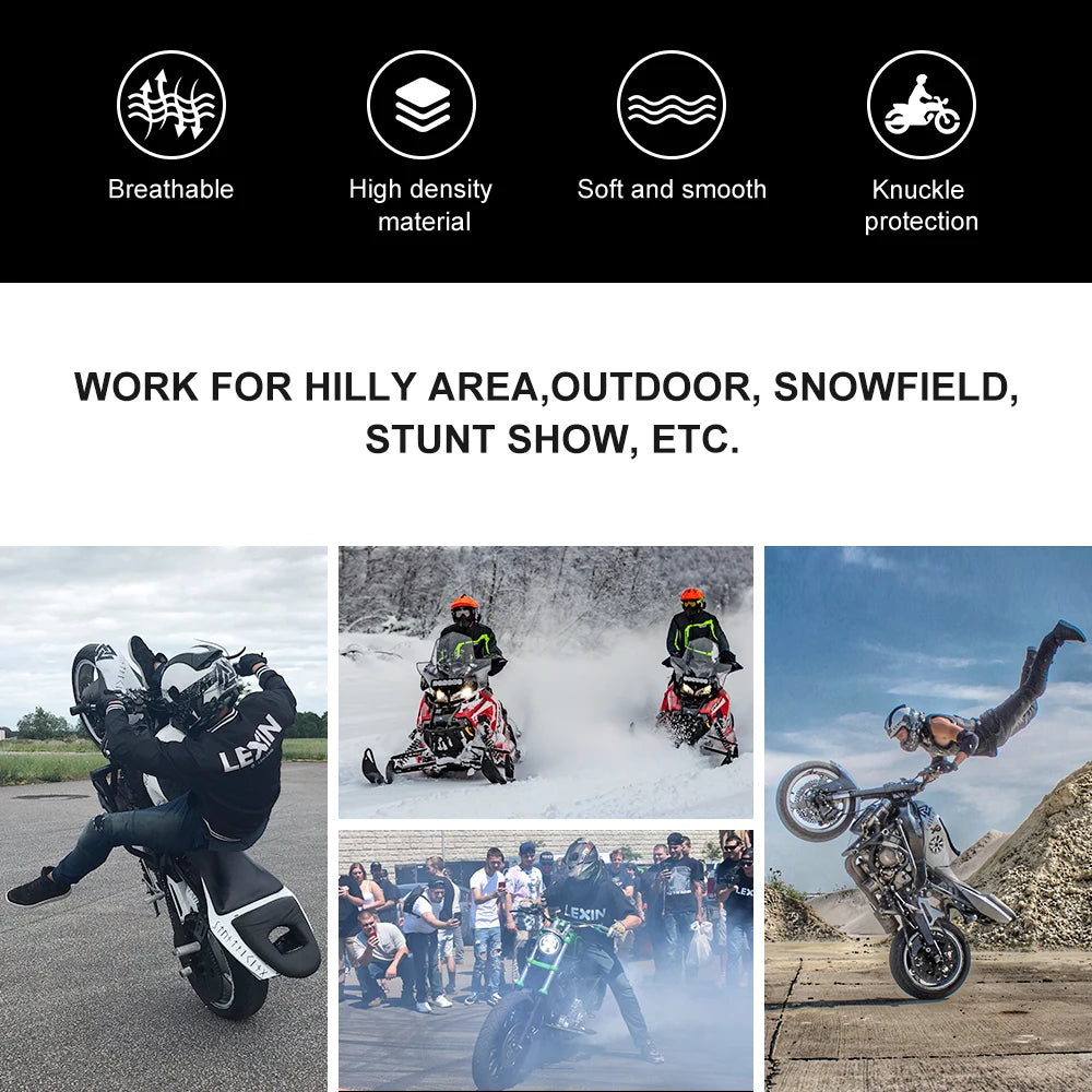 Guanti Estivi Lexin da Uomo per Moto Traspiranti Protezione Mani Design Touchscreen Equitazione Ciclismo