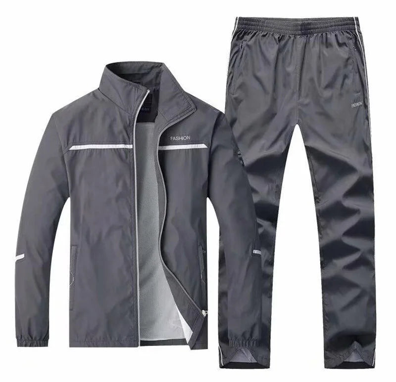 Tuta Sportiva Uomo 2 Pezzi Giacca Con Zip Pantaloni Vita Elastica Allenamento Pallacanestro