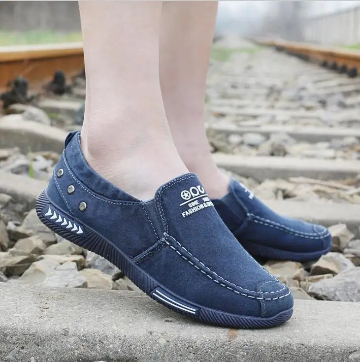 Scarpe Da Uomo In Tela Estiva Traspiranti Slip On Basse Leggere Casuali Mocassini Sneakers