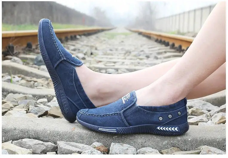 Scarpe Da Uomo In Tela Estiva Traspiranti Slip On Basse Leggere Casuali Mocassini Sneakers