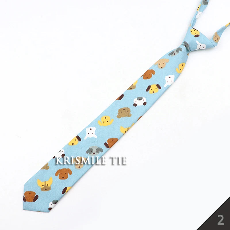 Cravatta Sottile Da Scuola Per Ragazzi E Ragazze Design Tinta Unita Scozzese Floreale Cartoon Casual