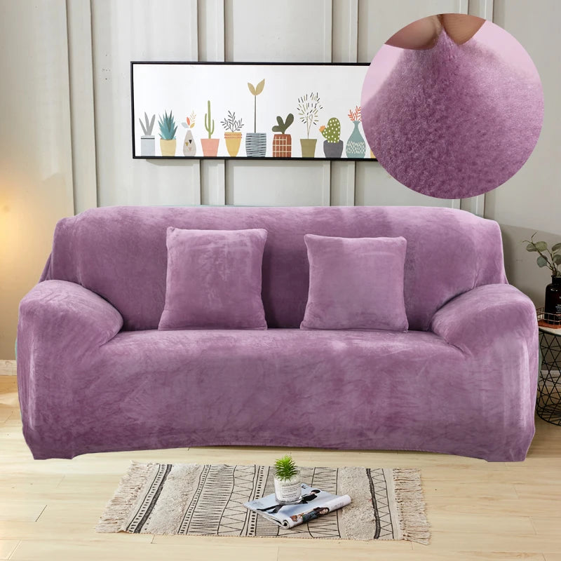 Copridivano In Tessuto Peluche Grigio Solido Protezione Mobili Antipolvere Antiscivolo Spesso In Velluto