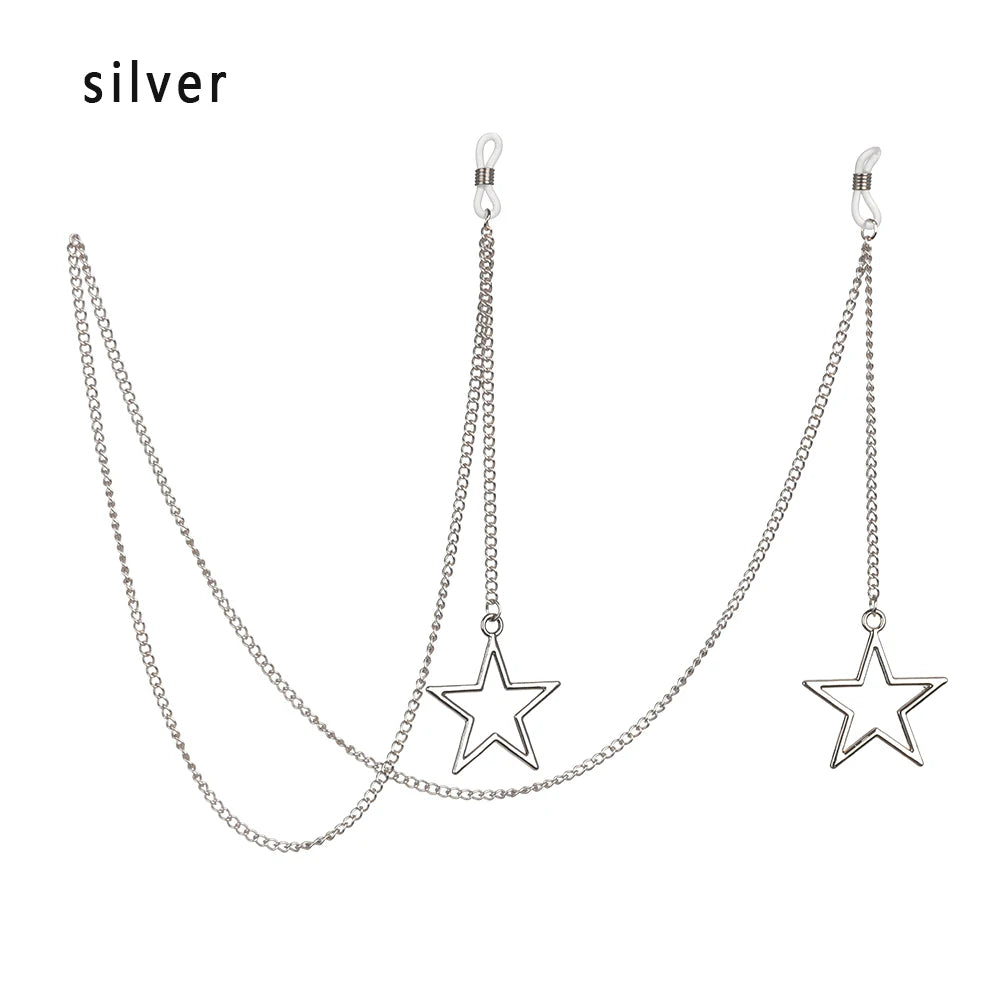 Nuova Moda Per Donne Catena Occhiali Con Perle E Stelline Vuote Tracolla Cordino Per Occhiali Da Sole E Lettura