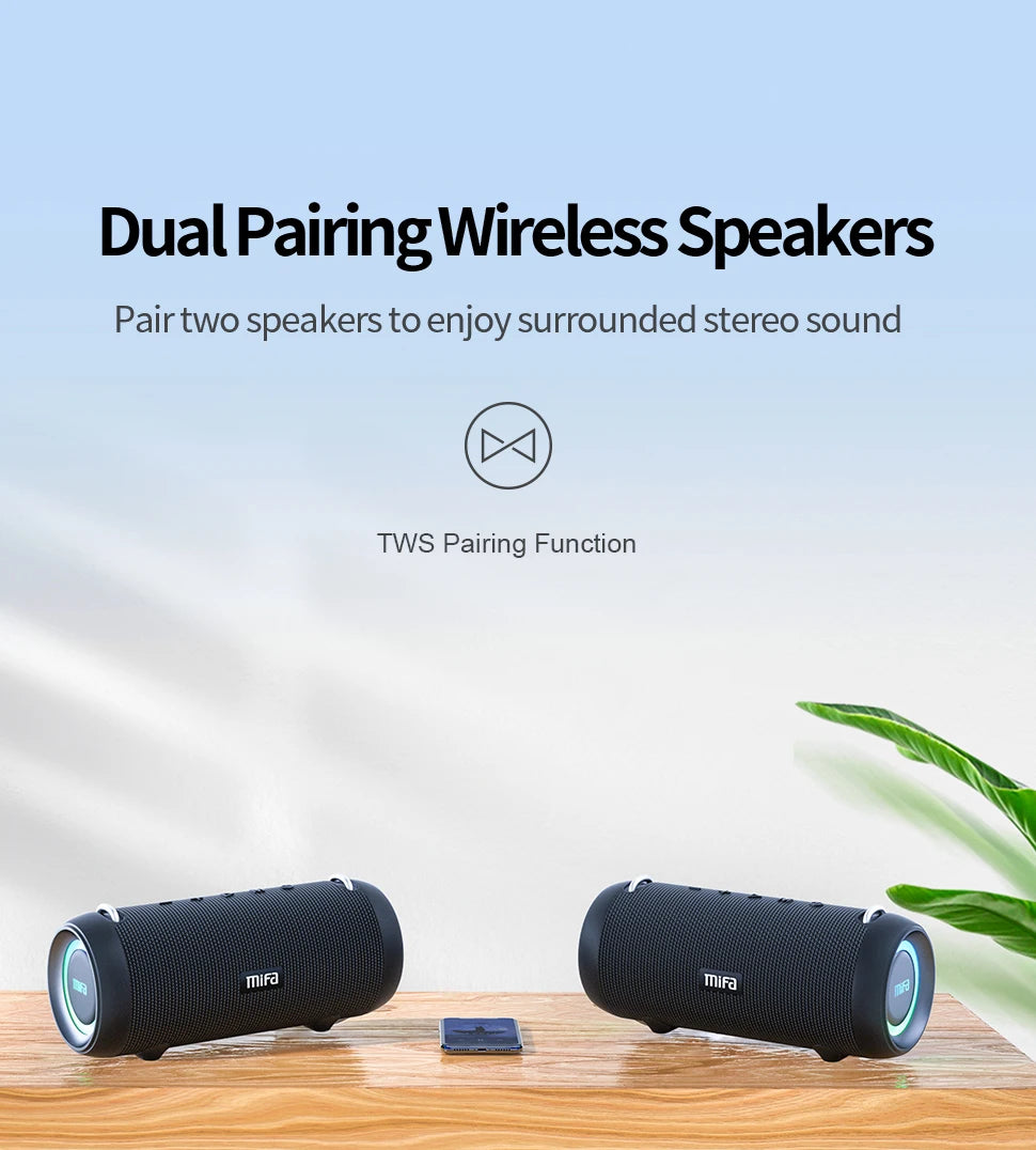 Altoparlante Bluetooth Mifa A90 60 W PMPO Portatile Per Campeggio E Feste All Aperto Suono Potente Con Bassi Profondi