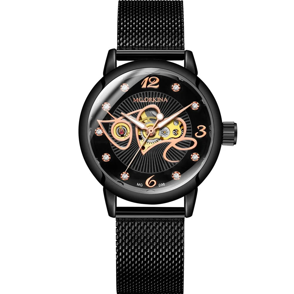 Orologi Meccanici da Donna Scheletro Lusso Nuova Moda Orologio Femminile Automatici a Carica Automatica Montre Femme