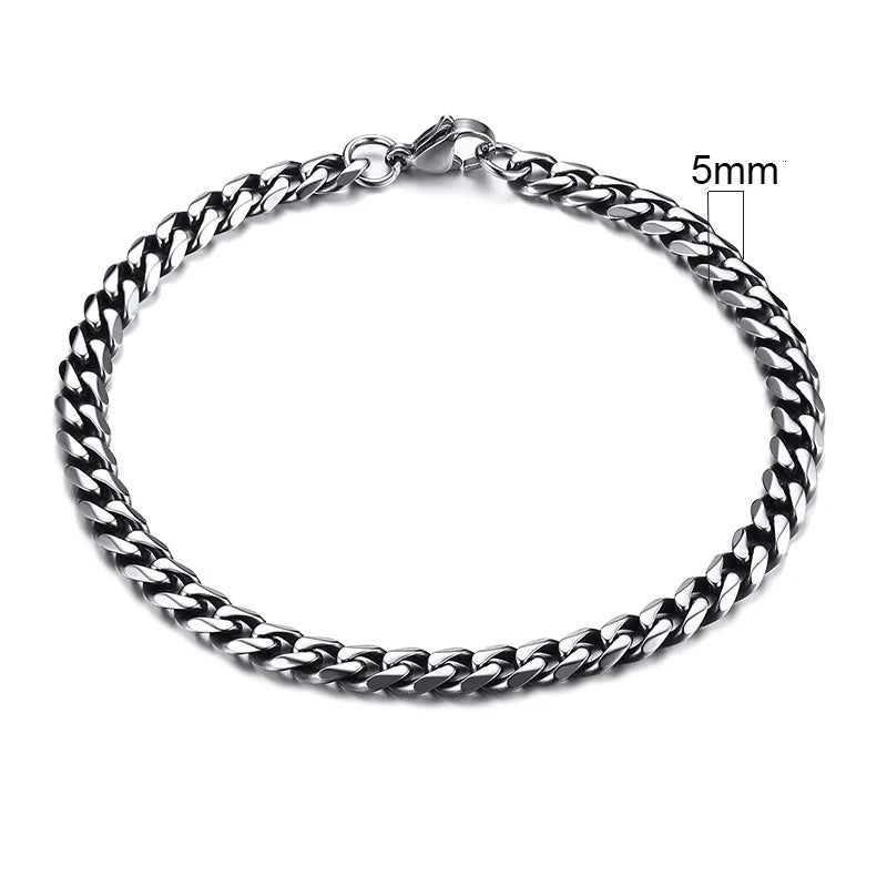 Bracciale Uomo Miami Curb Catena Grossa 3 A 11 Mm In Acciaio Inossidabile Cinturino Cubano Punk Classico