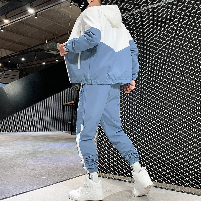 Tuta Sportiva Uomo 2026 Completo Casual Con Giacca E Pantaloni Con Cappuccio Set 2 Pezzi Hip Hop Per Corsa E Sport