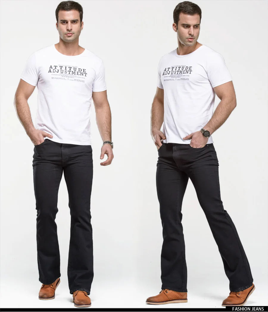 Jeans Da Uomo Con Taglio A Stivale Slim Fit Blu Neri Elasticizzati Denim Classici Firmati