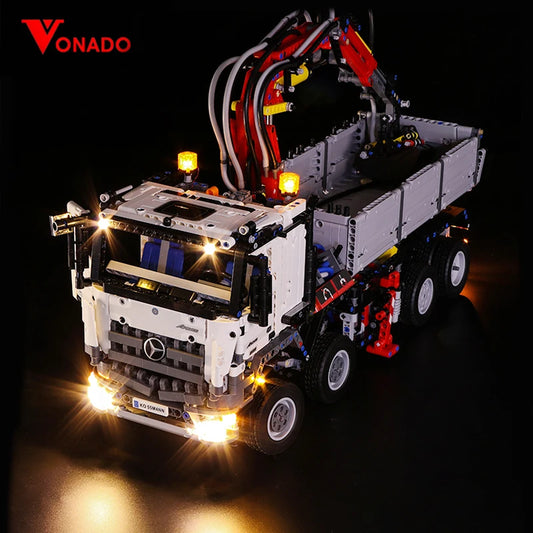 Luce a led per 42043 blocchi di mattoni da costruzione 20005 Technic The Arocs 3245 camion auto giocattoli (luce con scatola batteria)