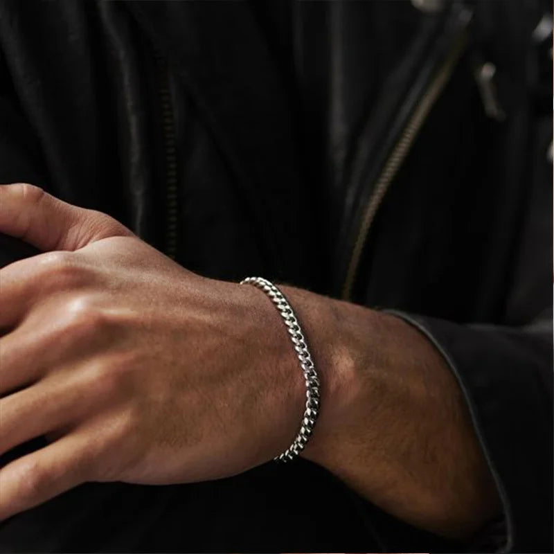 Bracciale Uomo Miami Curb Catena Grossa 3 A 11 Mm In Acciaio Inossidabile Cinturino Cubano Punk Classico