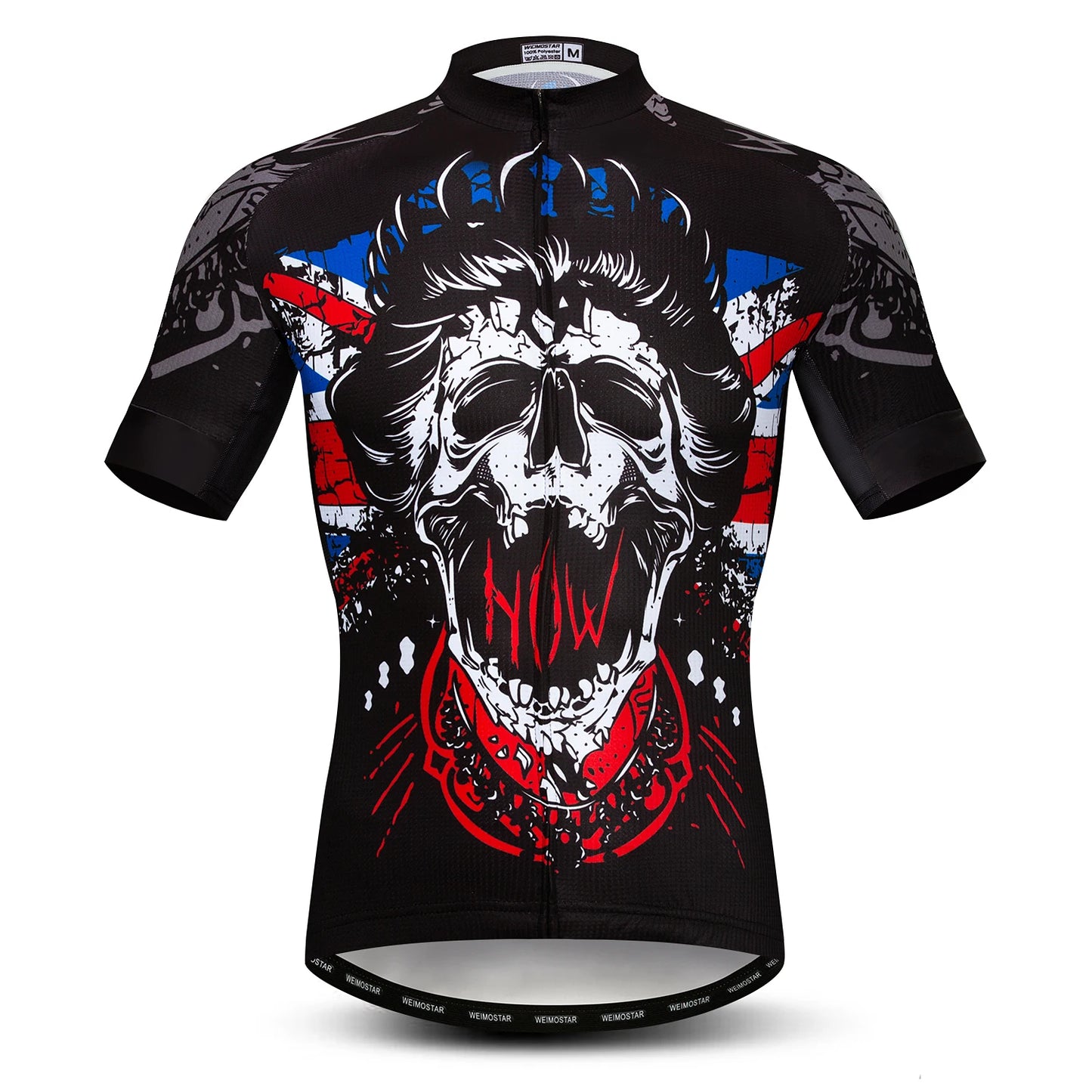 Jersey Da Ciclismo Uomo Skull Traspirante Estate Quick Dry Anti Sudore Riflettente Con Tasche MTB