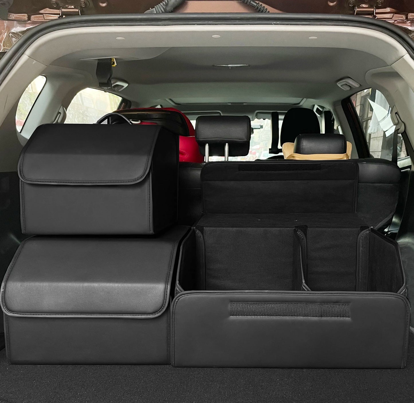 Scatola Portaoggetti In Pelle PU Pieghevole Per Bagagliaio Auto Organizzatore Interno Riporre Accessori Auto
