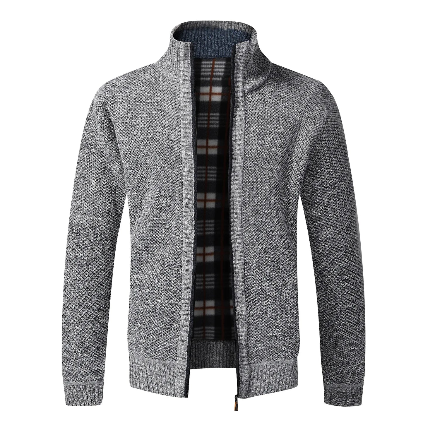 Cardigan Da Uomo In Pile Caldo Con Cerniera Slim Fit Lavorato A Maglia Premium Per Inverno Elegante