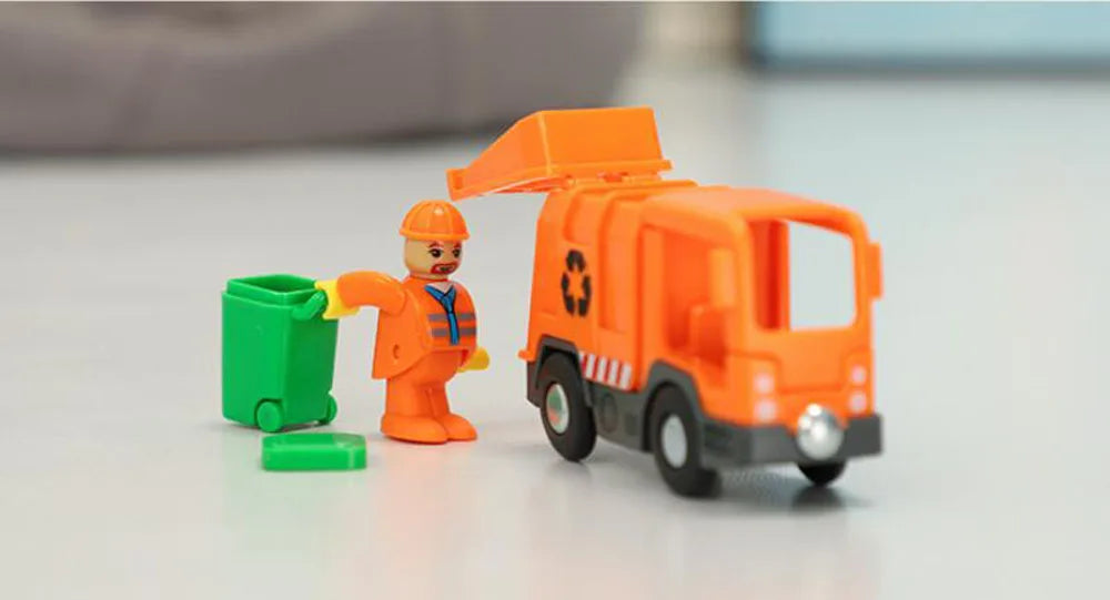 Nuovo Treno Magnetico Per Bambini Con Camion Pompieri Ambulanza Polizia Compatibile Brio In Legno