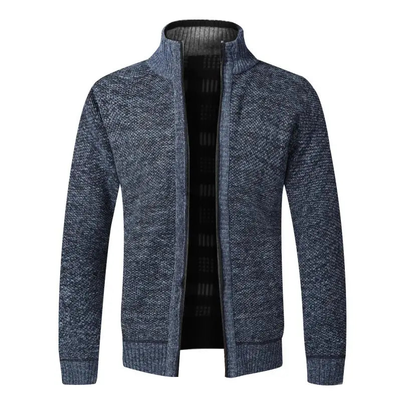 Cardigan Da Uomo In Pile Caldo Con Cerniera Slim Fit Lavorato A Maglia Premium Per Inverno Elegante