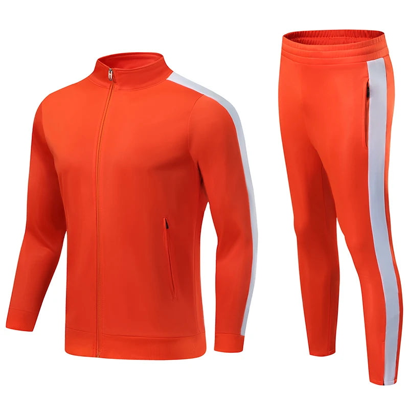 Tuta Sportiva Da Uomo Arancione Con Cerniera Completa Giacca E Pantaloni Per Allenamento Calcio Halloween