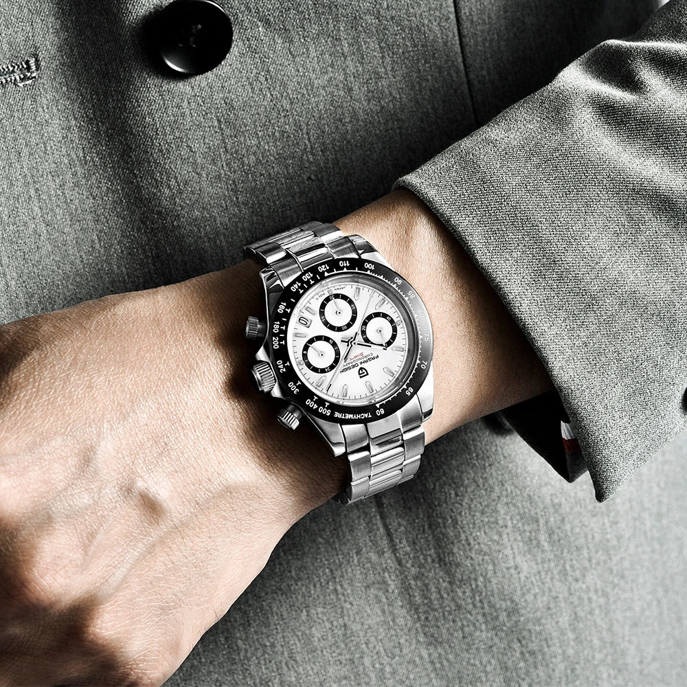 PAGANI DESIGN 2024 PD1644 Orologio Da Polso Uomo Quarzo Cronografo 100M Vetro Zaffiro Quadrante Meteorite