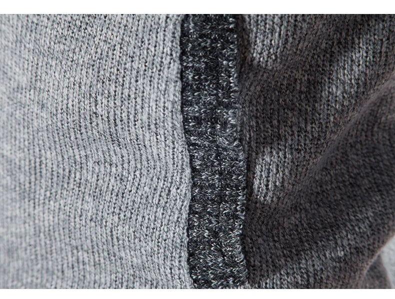 Nuovo Cardigan Patchwork Da Uomo Slim Fit Con Collo Coreano Caldo E Lavorato A Maglia Giacca Invernale