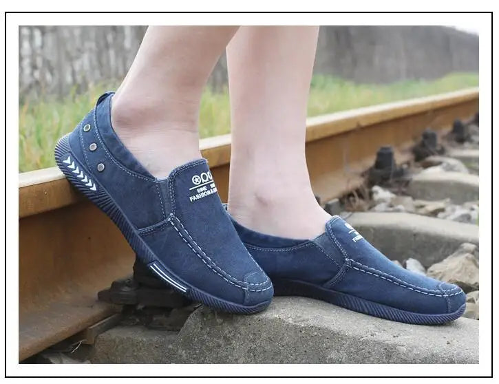 Scarpe Da Uomo In Tela Estiva Traspiranti Slip On Basse Leggere Casuali Mocassini Sneakers